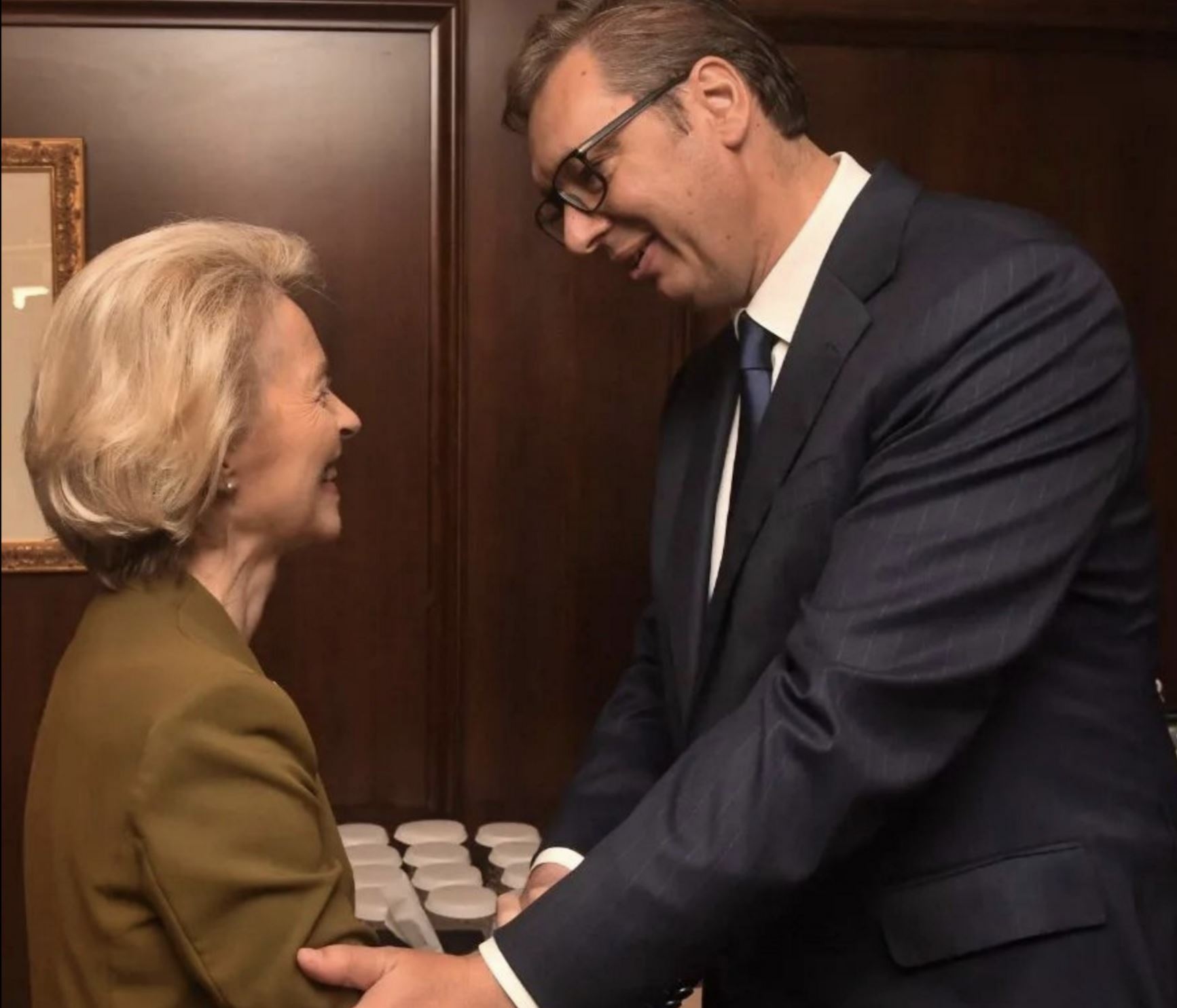 Alexander Vucic and Ursula von der Leyen at the meeting in Athens