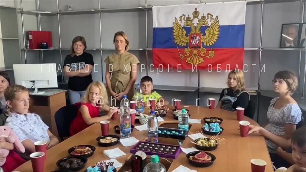 Russia's Children's Rights Commissioner Maria Lvova-Belova in the occupied Kherson Region