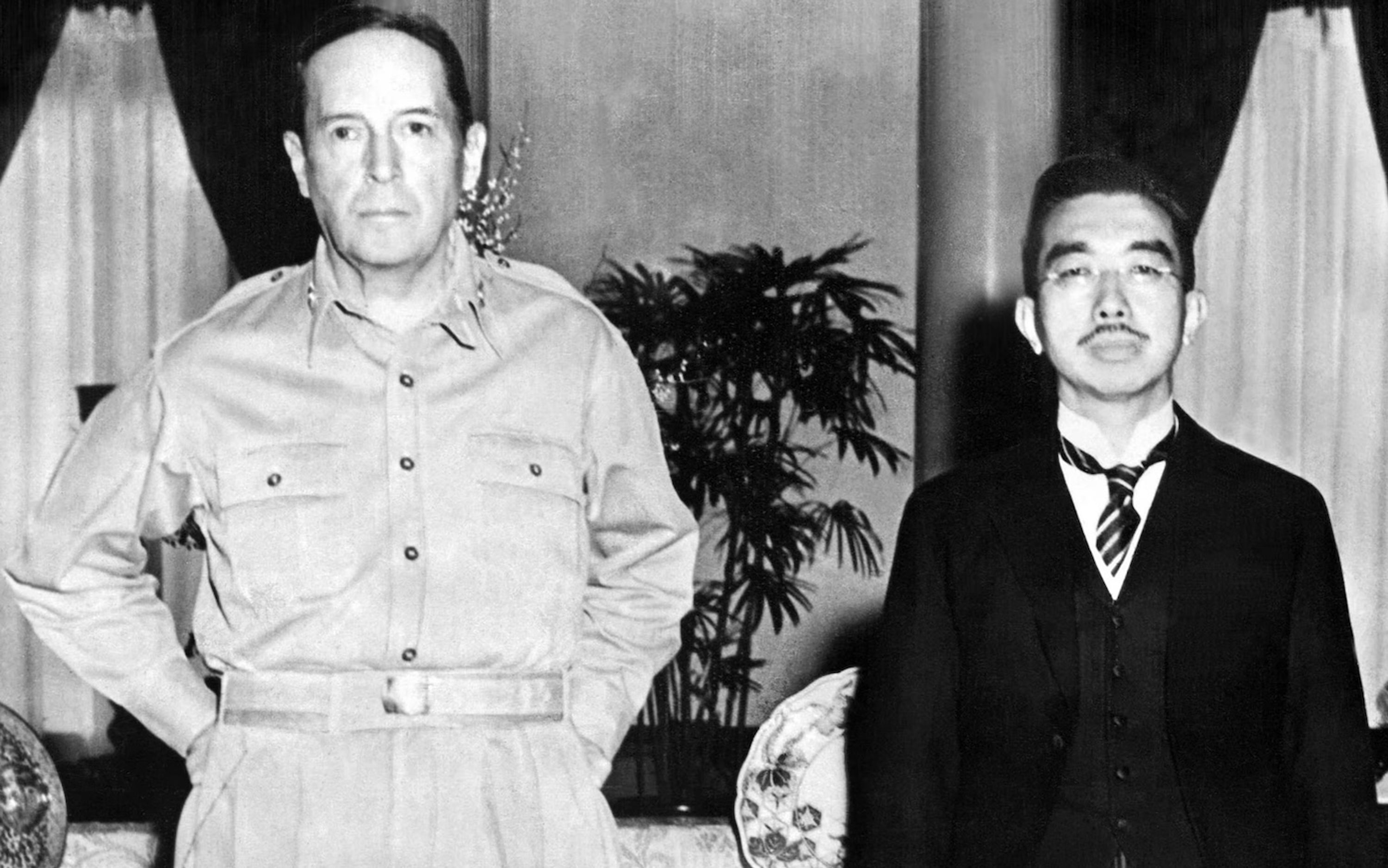 American General Douglas MacArthur and Japanese Emperor Hirohito after World War II