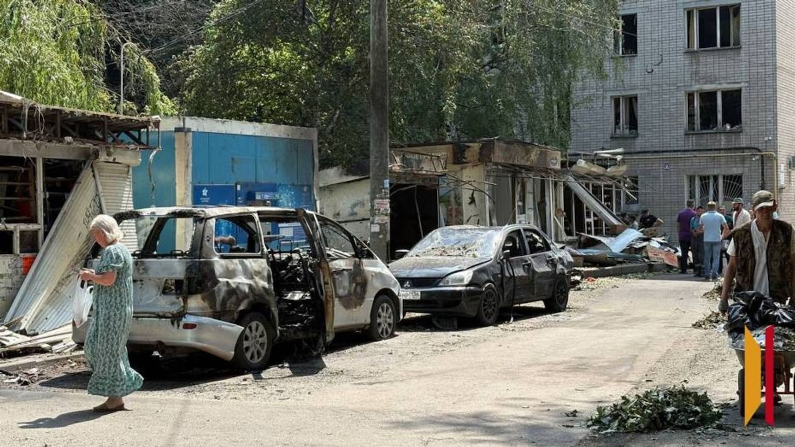 Aftermath of a strike on Voronezh
