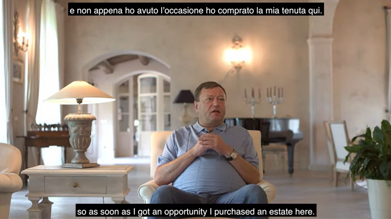 A screenshot of Konstantin Nikolaev's interview at La Madonnina