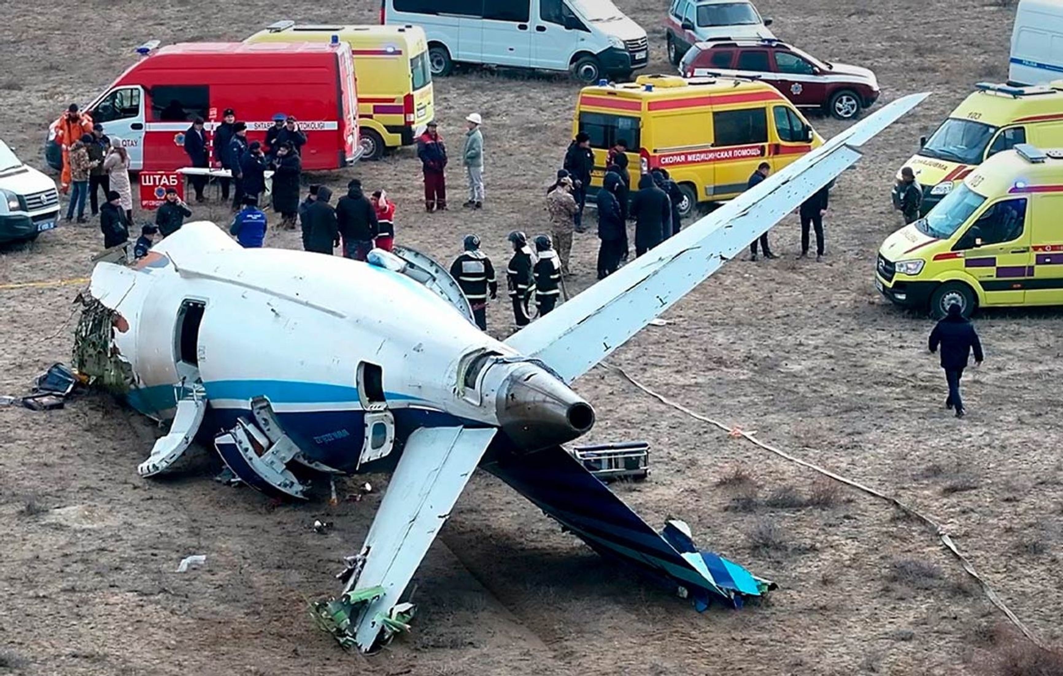 Russian air defenses shot down a plane operated by the Azerbaijani airline AZAL
