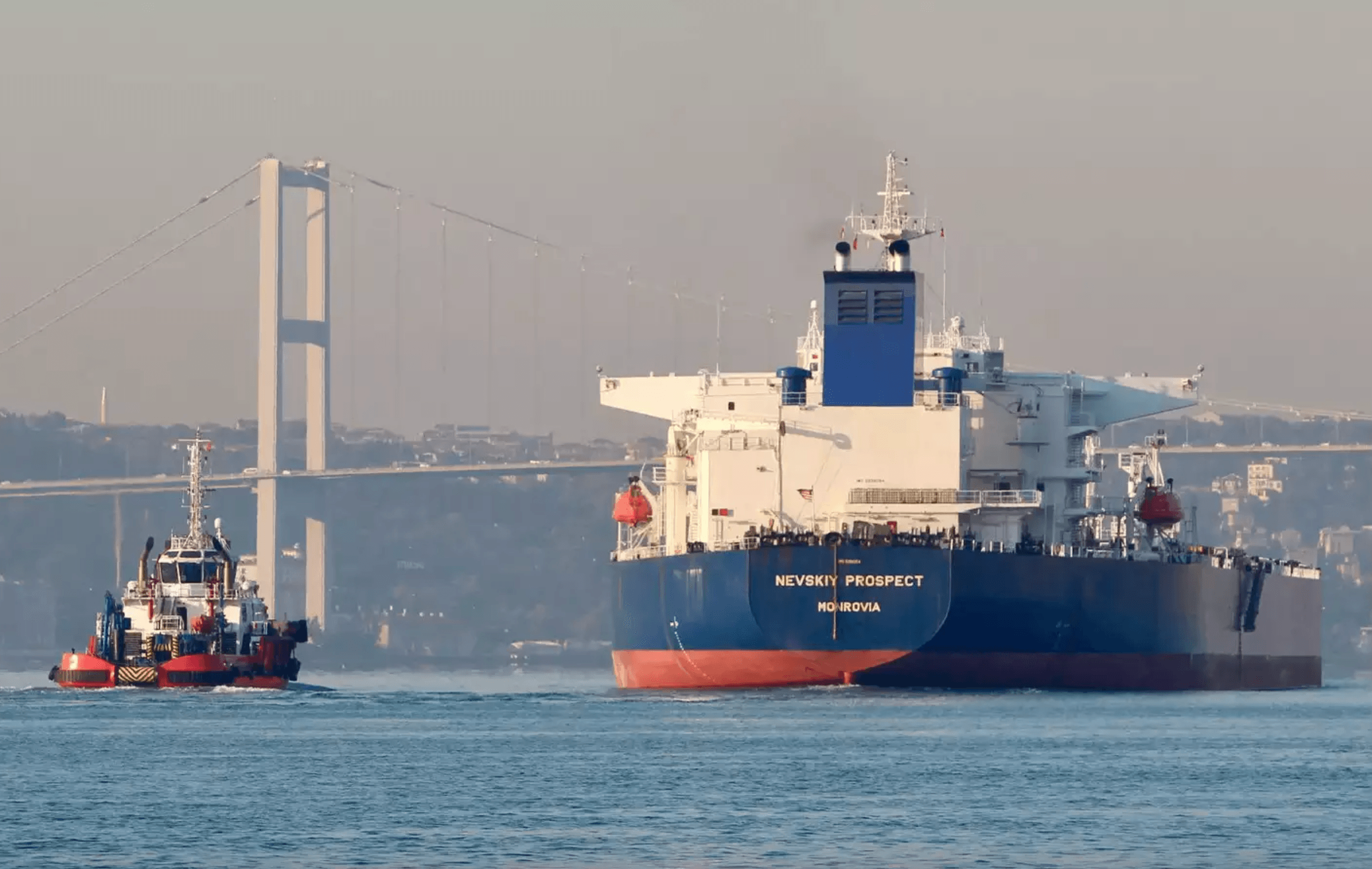 Sanctioned crude oil tanker Nevskiy Prospect, owned by Russian shipping giant Sovcomflot. Photo: Reuters