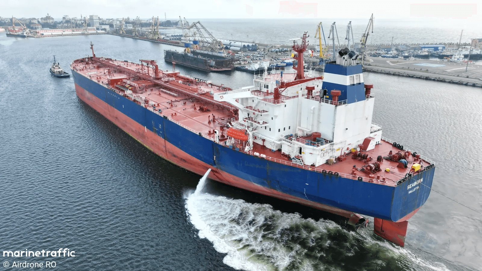 The Marathon tanker bearing its former name, Seaborn. Photo: Airdrone RO / Marinetraffic