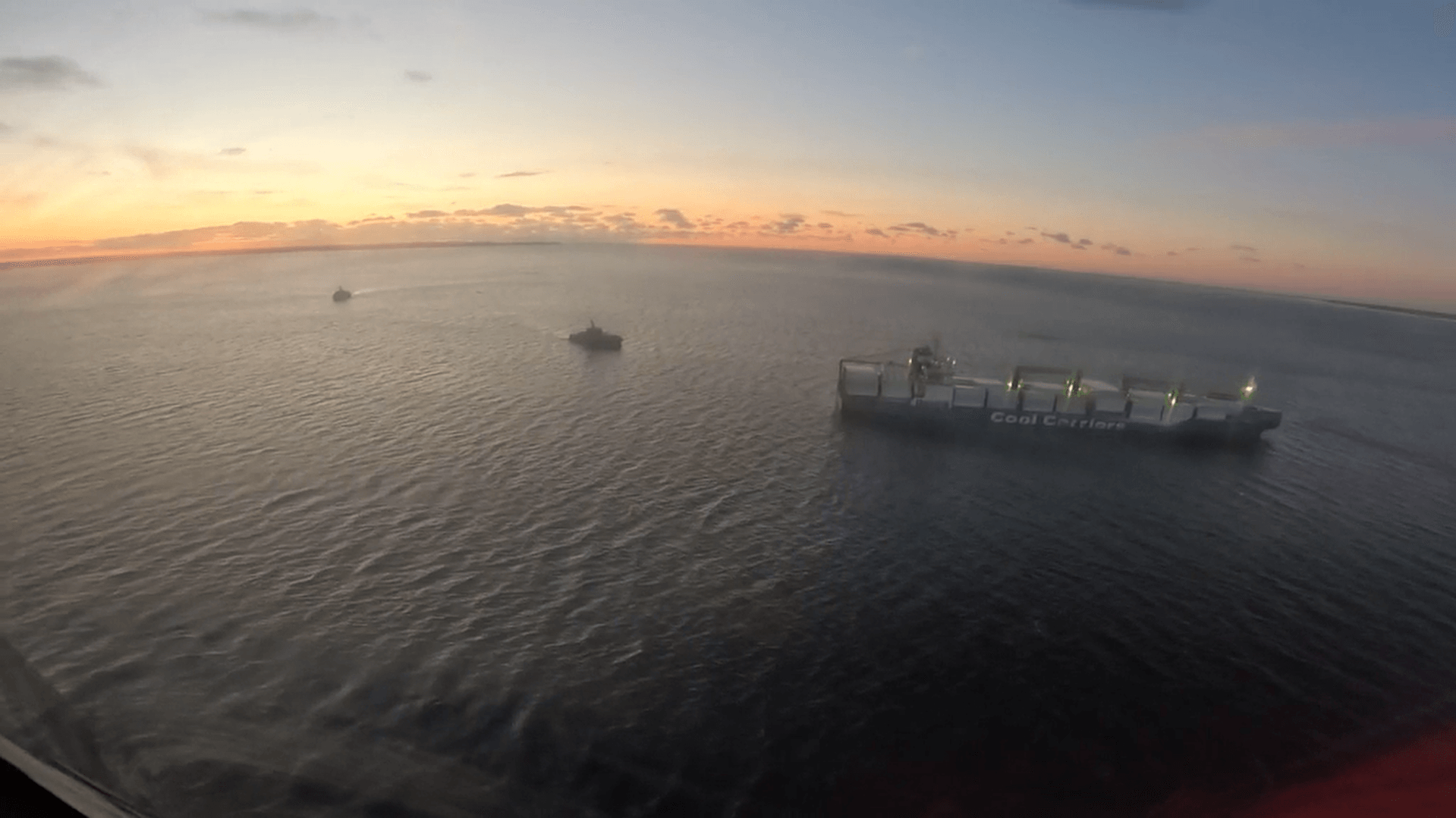 The Baltic Spirit being detained off the coast of Estonia. Screenshot: Postimees