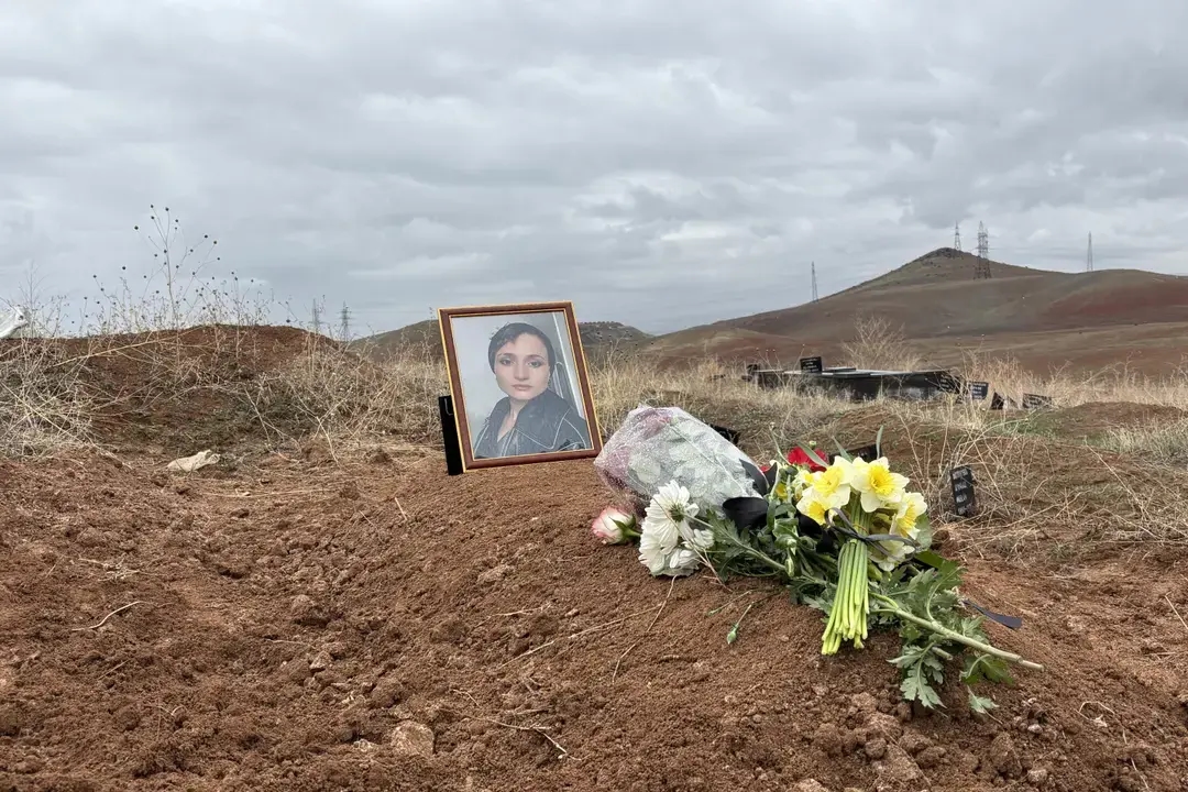 Aishat Baymuradova's resting place at a cemetery outside Yerevan, Armenia, pictured on March 27, 2026. Photo: The Insider