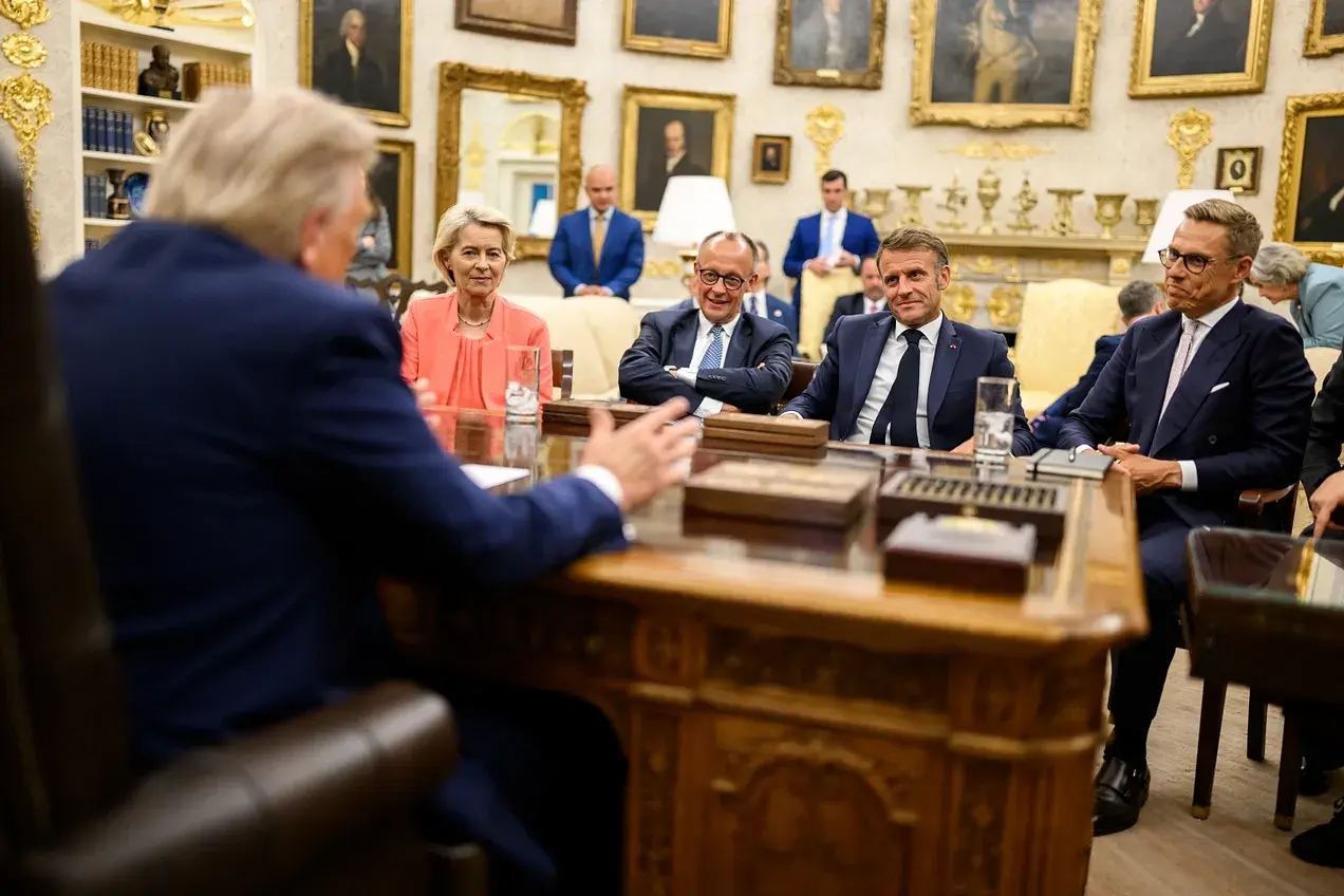 President Donald Trump meets European leaders in August after his call with Russian President Vladimir Putin. Photo: Daniel Torok