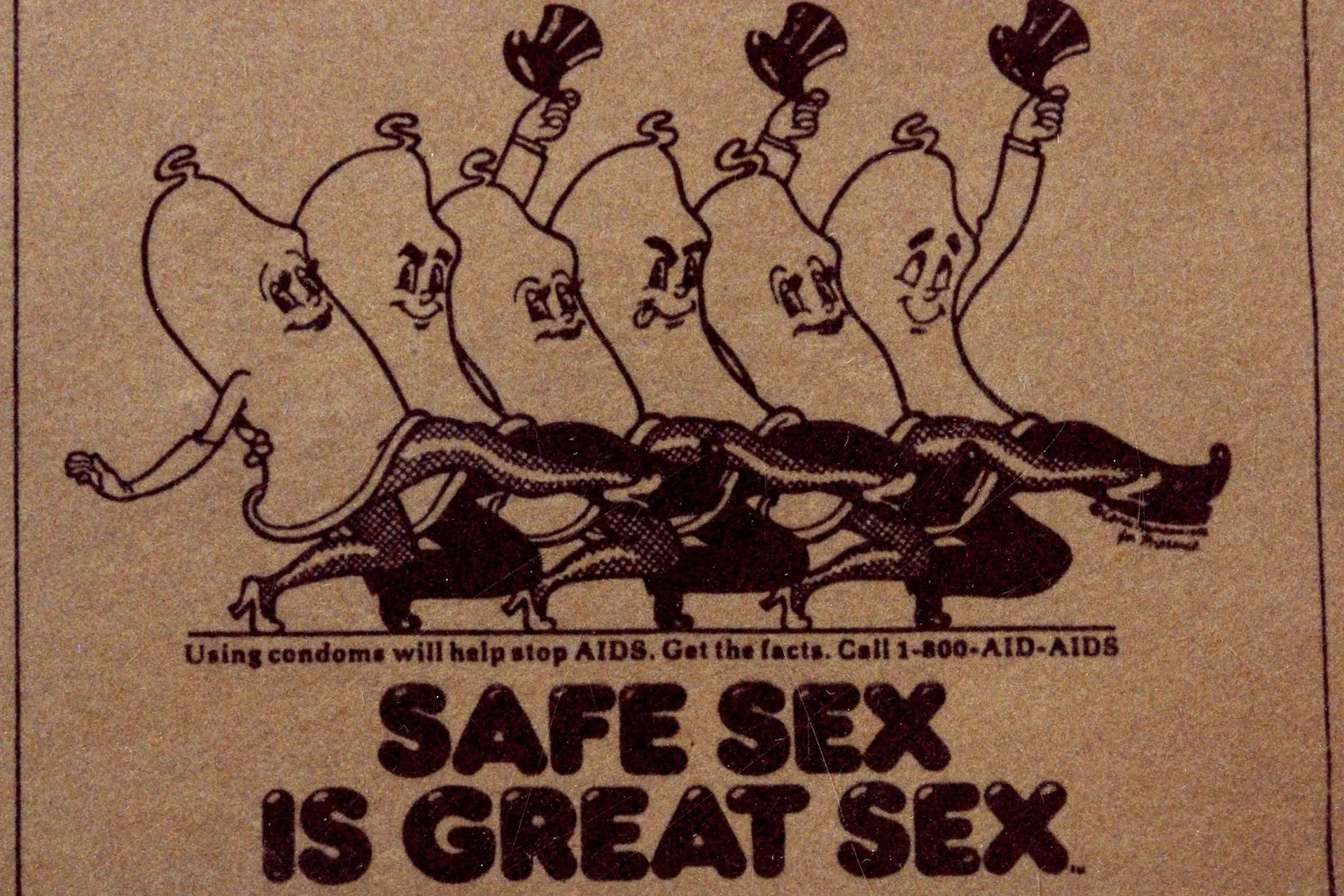"Safe Sex Is Great Sex" – an AIDS-awareness poster released by the Illinois Department of Public Health in the late 1980s.