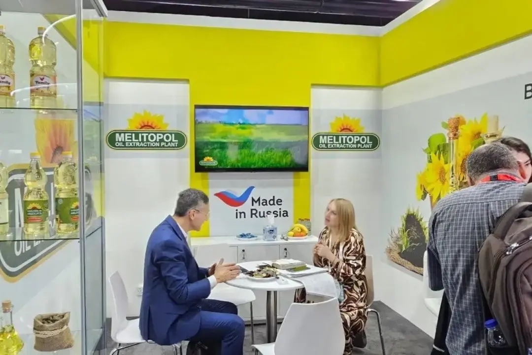 The Melitopol Oil Extraction Plant's stand at the Gulfood exhibition in Dubai in February 2024. Photo: Latifundist.com