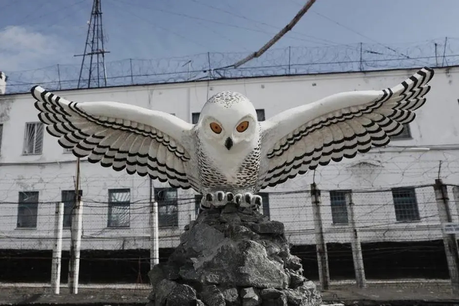 A sculpture of a polar owl located at the IK-18 penal colony, commonly known as "Polar Owl" ("Polyarnaya Sova"). Photo: RIA Novosti