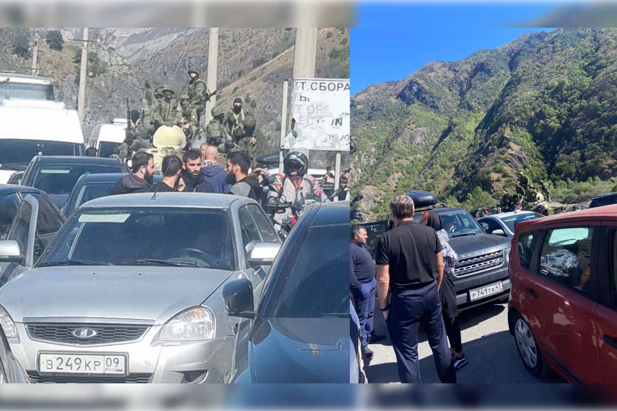 «Ловить нарушителей» на границу с Грузией в Верхний Ларс прибыл БТР с российскими военными