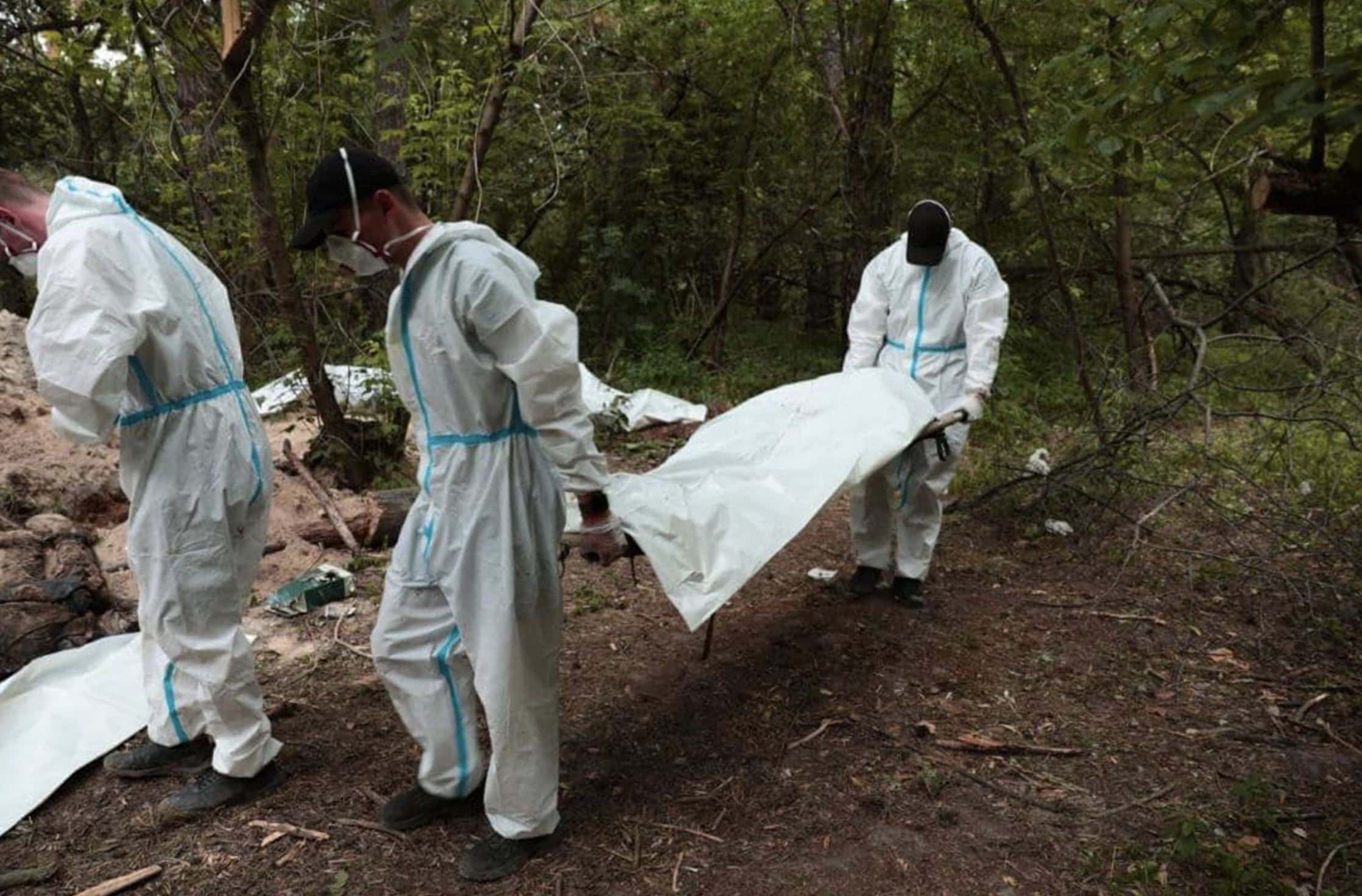 Mass grave found near Bucha containing bodies of civilians shot in knees, hands tied behind backs, Kyiv region chief of police reports