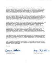 A copy of the letter sent by a group of senators to U.S. President Joe Biden on April 12, 2024