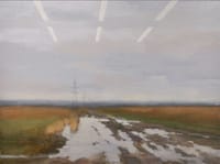 Landscape behind glass 