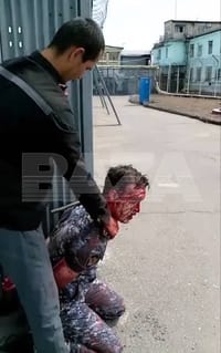 A screenshot from a video circulated on Telegram after the hostage-taking in IK-19