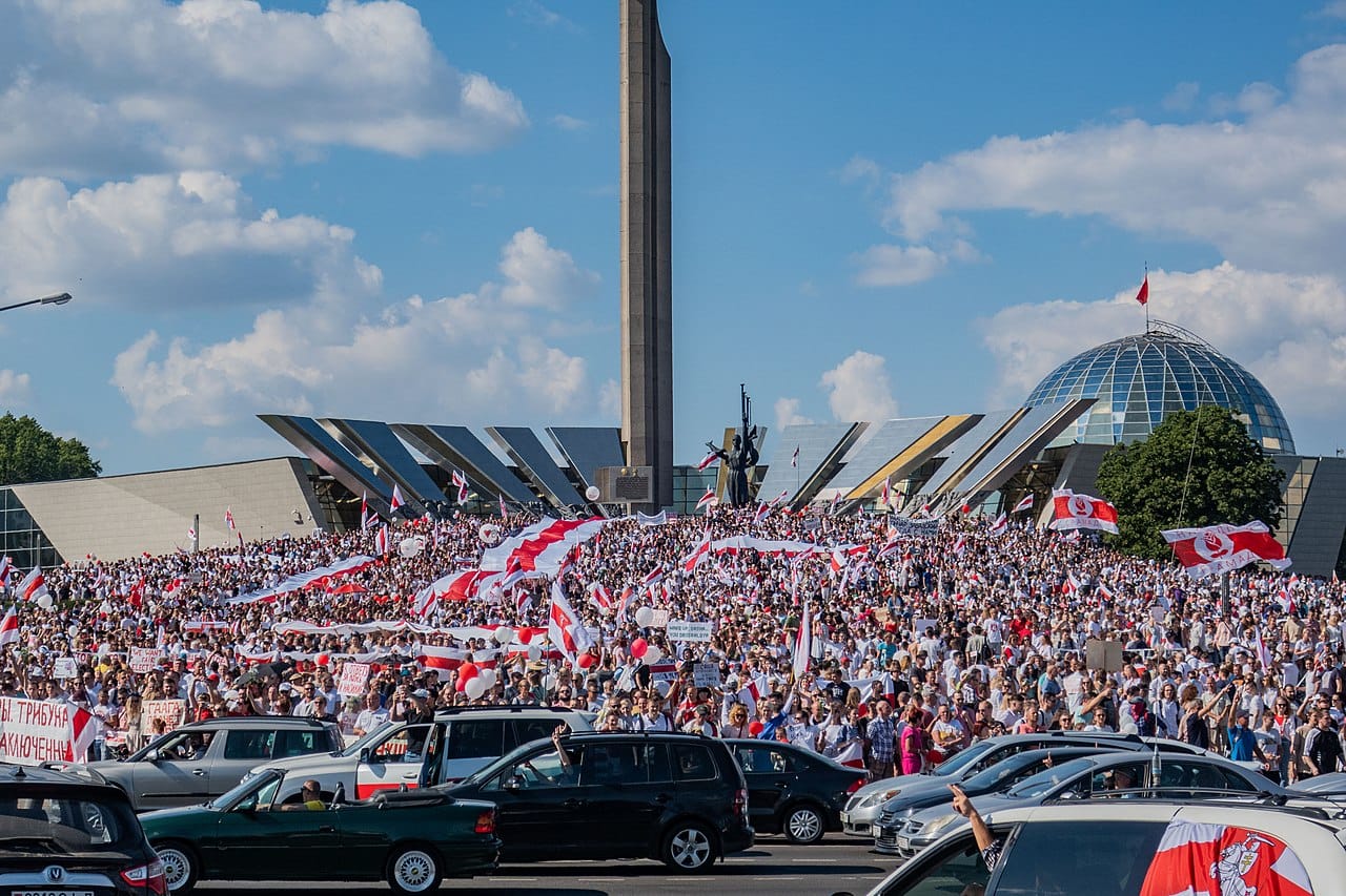 Protest rally against Lukashenko, Aug. 16, 2020. Minsk, Belarus.