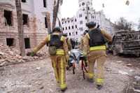 Ukraine's State Emergency Service responds to Russia's April 13 missile strike on Sumy.