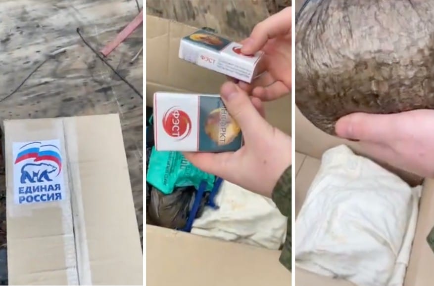 Cheap cigarettes, tourniquets, and cereals in a garbage bag: mobilized unpack New Year’s gifts from “United Russia”
