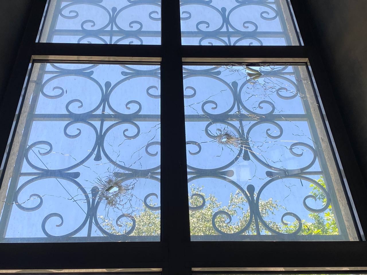 A cathedral window. 19 locals were sheltered inside during the attack