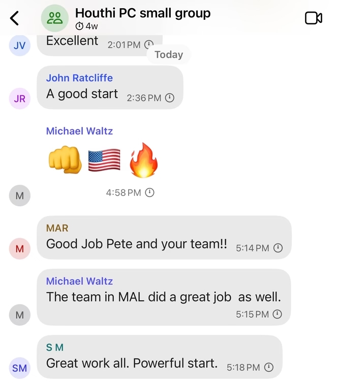 The group's participants react to the strikes.