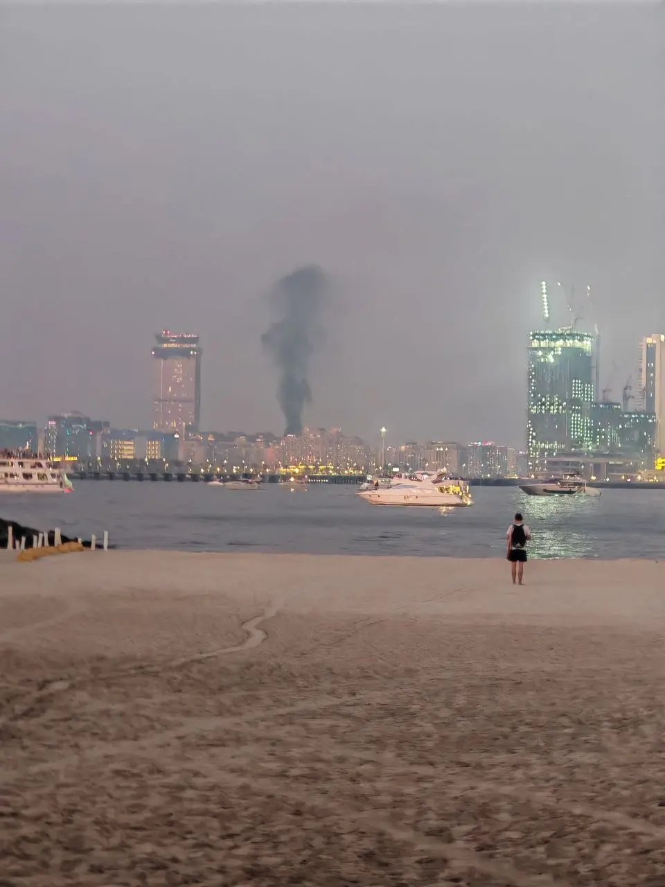 An Iranian Shahed drone crashes into the Fairmont The Palm hotel, Feb. 28, 2026