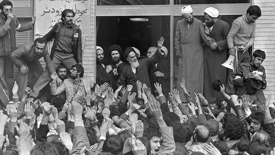 Ayatollah Khomeini during the days of the Islamic Revolution in Iran