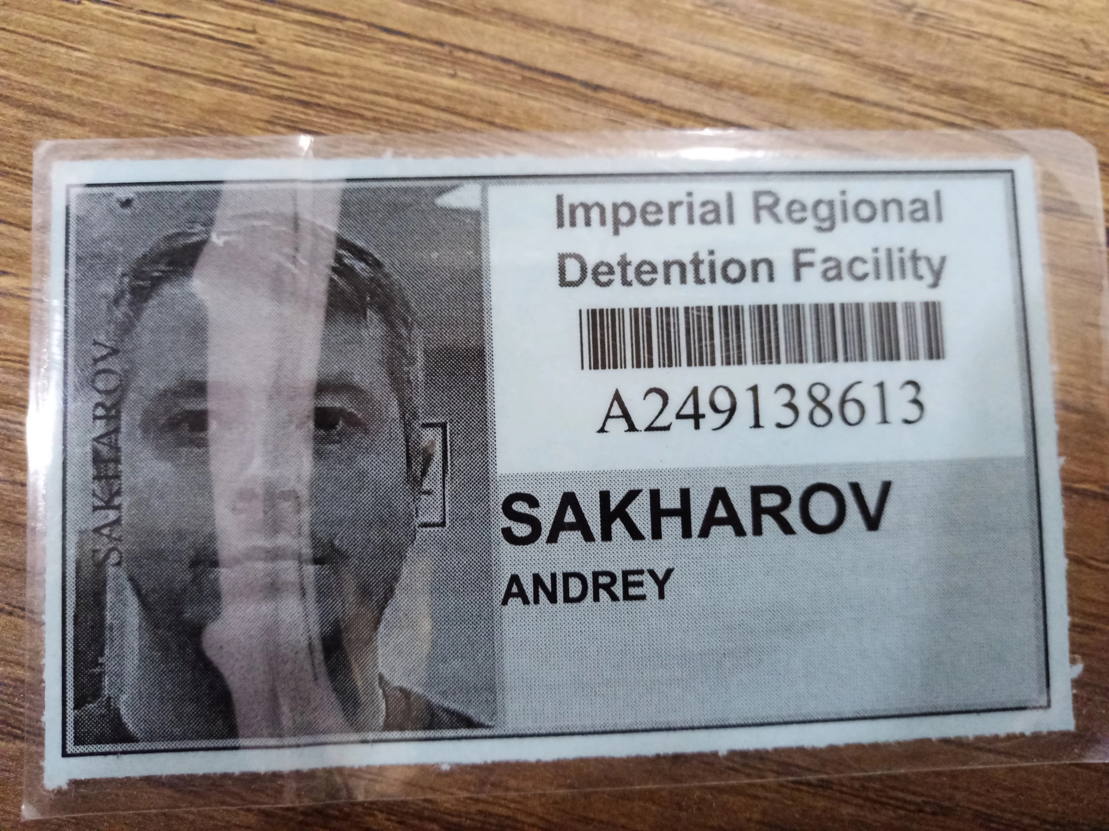 A badge issued to The Insider's interviewee at a US migrant detention center