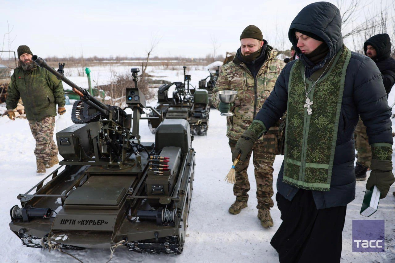 Blessing of the NTRK Kuryer robotic system of the Nevsky Volunteer Reconnaissance-Assault Brigade, Jan. 27, 2026