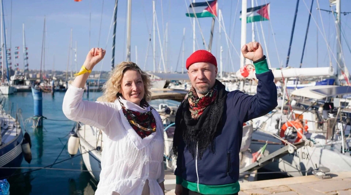 Andriy Movchan and Nina Potarska, participants in the “Sumud” flotilla