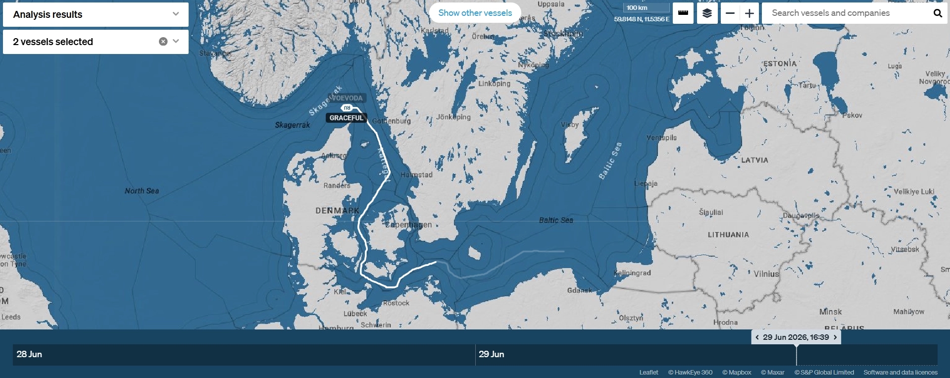 The Graceful entered the Skagerrak earlier today