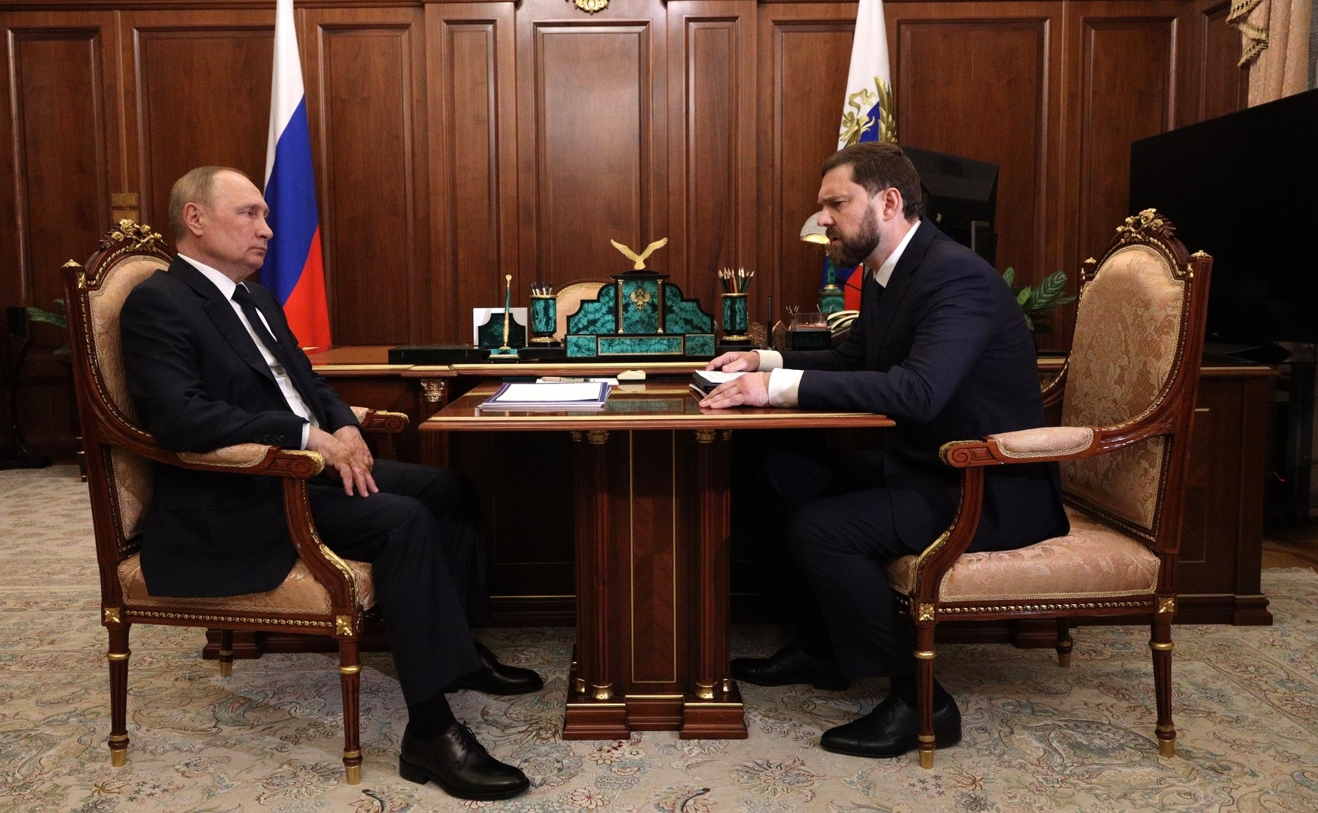 Igor Barinov at a meeting with Vladimir Putin in August 2022