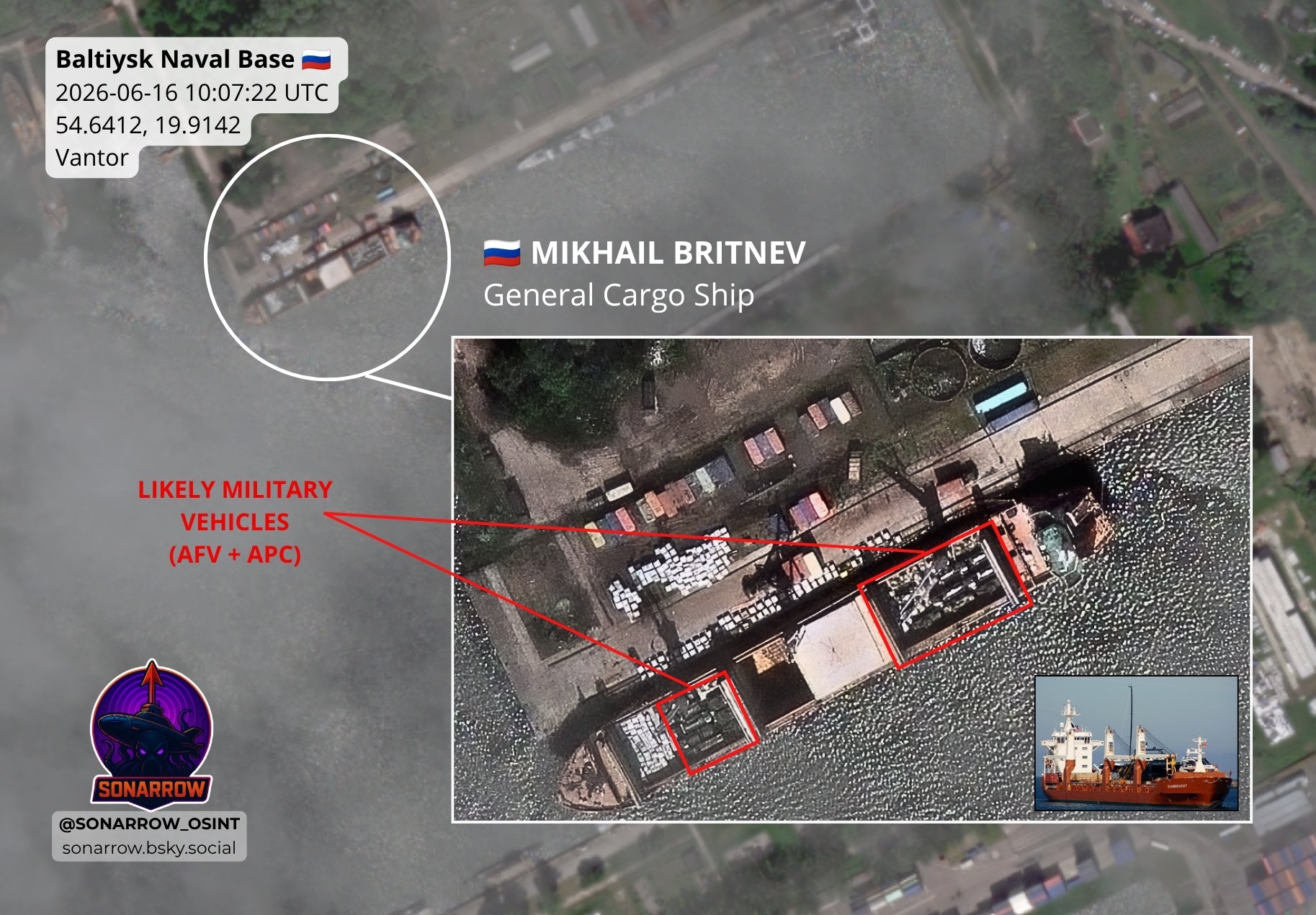 Loading of the MIKHAIL BRITNEV at the port of Baltiysk (Kaliningrad Region) on June 16