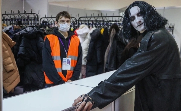 A visitor to the NecroComicCon festival