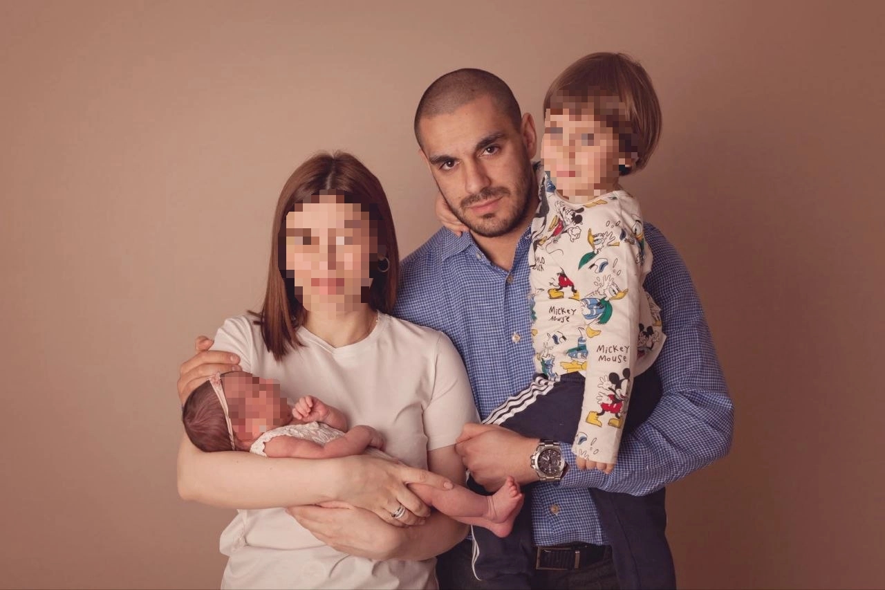 Artem Azatyan with his wife and children