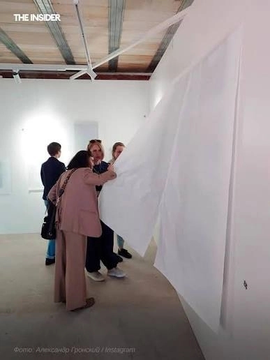 The Kontur exhibition, with Alexander Gronsky's works covered up
