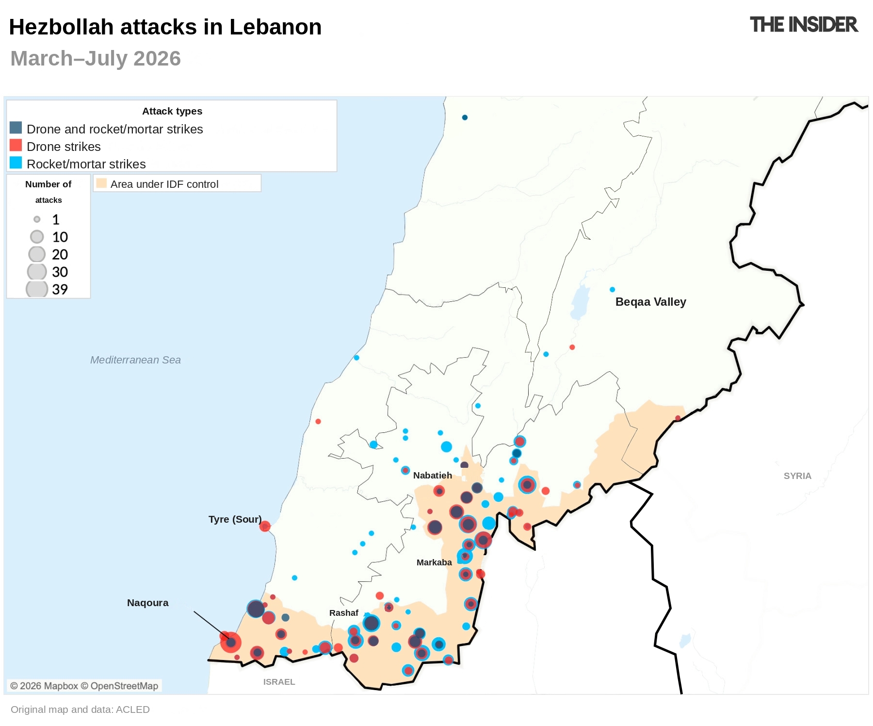 Hezbollah attacks in Lebanon, March–July 2026