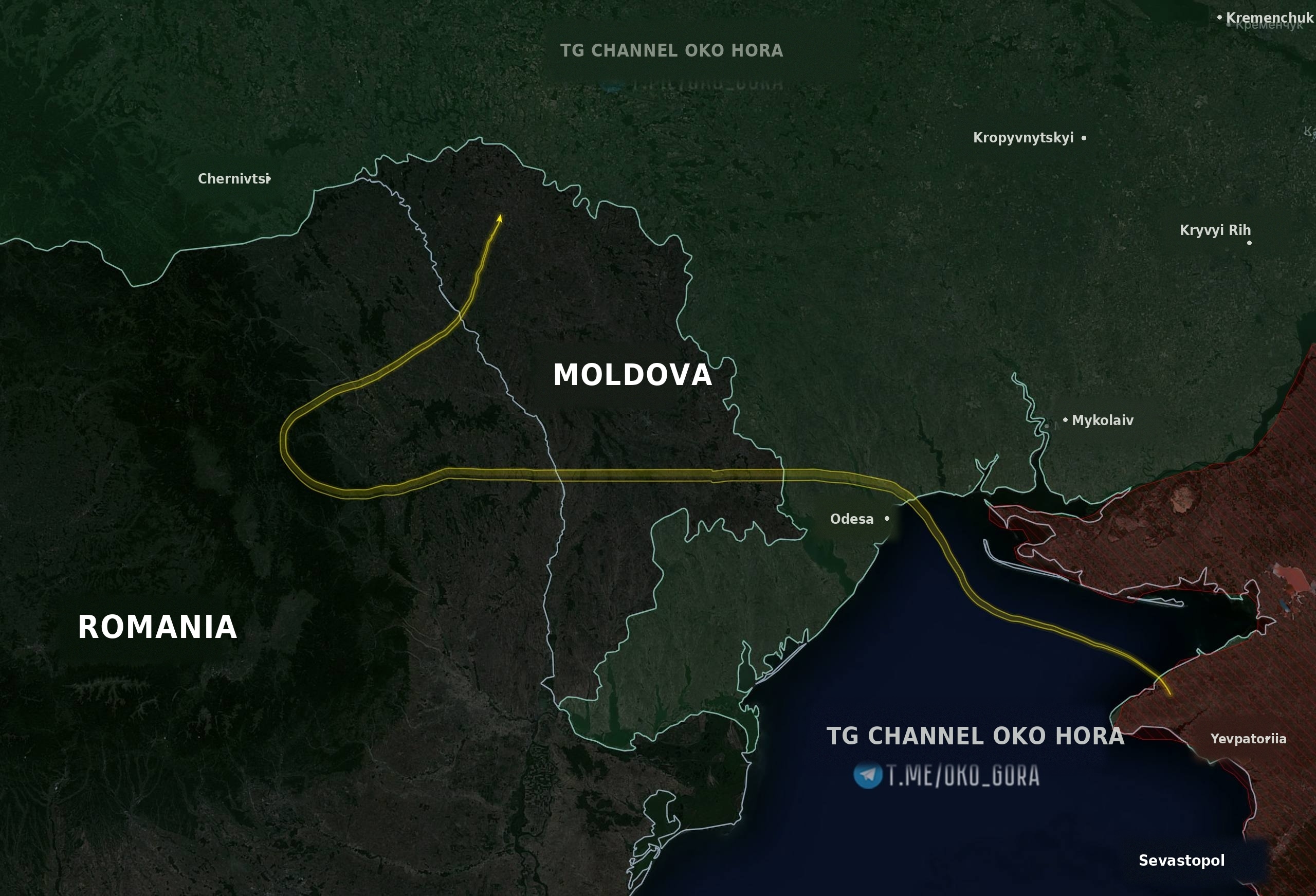 Presumed flight path of the drone