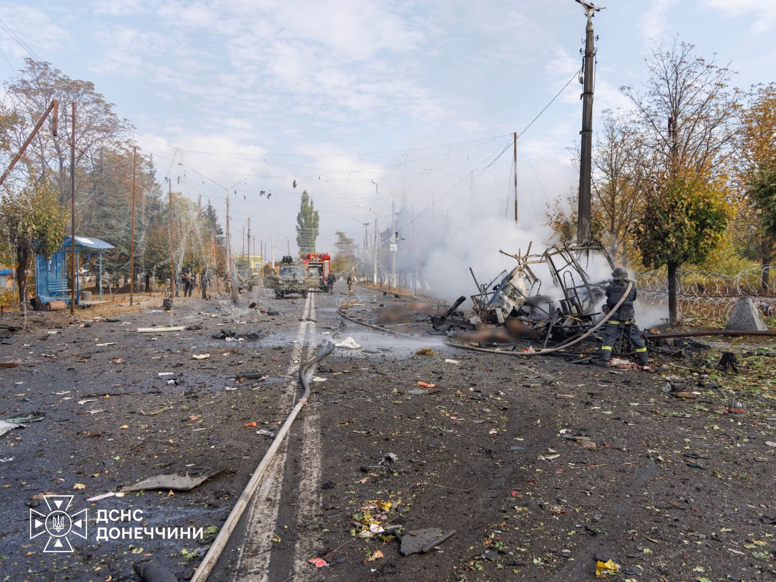 Aftermath of the Russian strike in Kramatorsk
