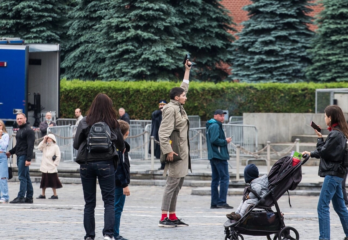 Pavel Krisevich during his Red Square performance
