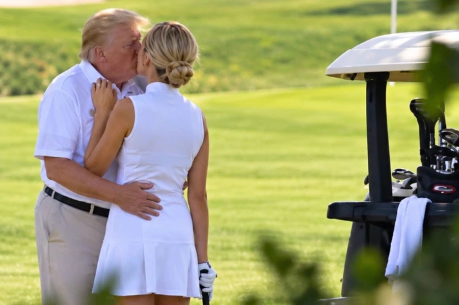 The fake image purporting to show Trump kissing his aide