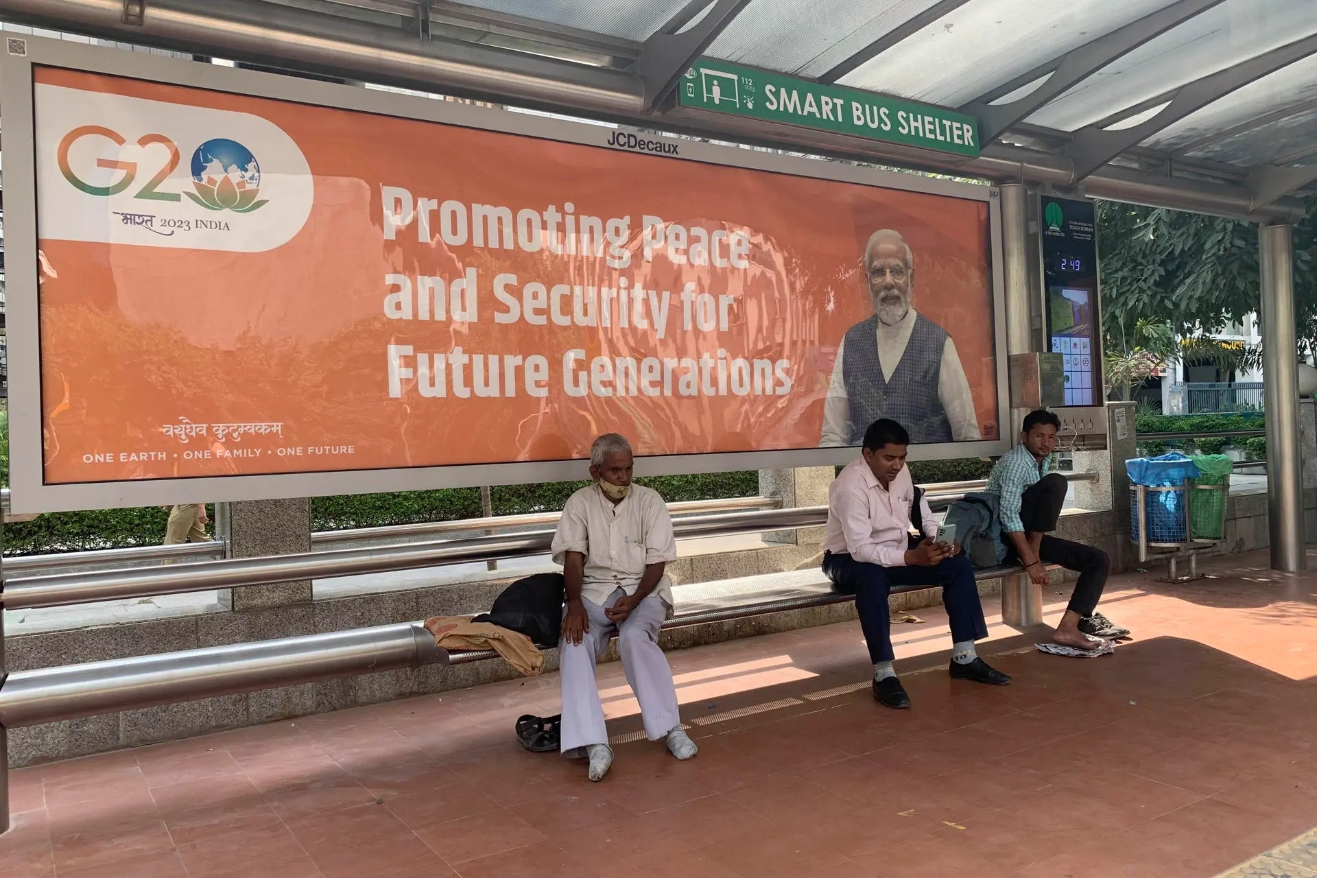 Propaganda posters picture Modi as the sole author of national achievements and giver of state benefits