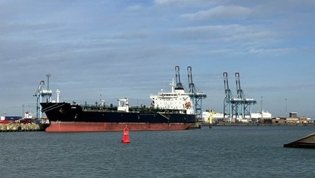 The Ethera will remain in the Belgian port of Zeebrugge until the fine is paid and it proves it has valid registration. Photo: The Maritime Executive