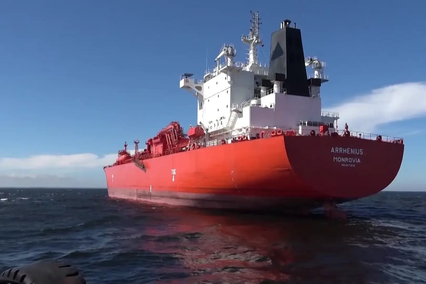 The natural gas carrier Arrhenius left the Belgian port of Antwerp on May 16 before heading for Russia's Ust-Luga. Photo: FSB