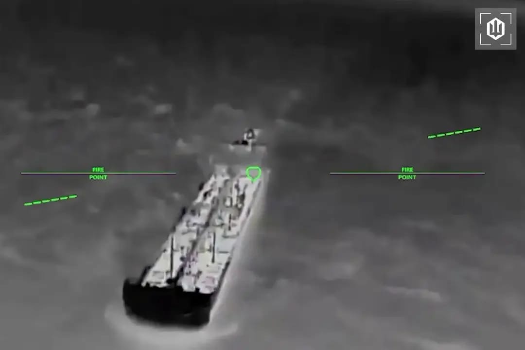 Ukrainian drones attack 10 Russian “shadow fleet” tankers carrying fuel for occupied Crimea in the Sea of Azov