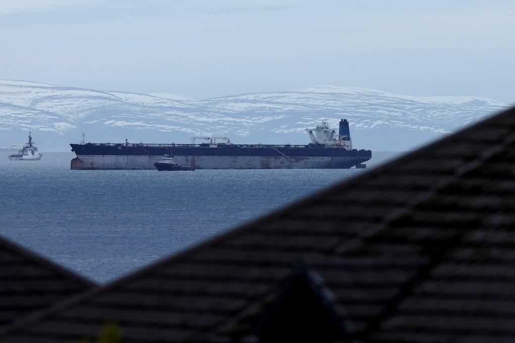 The tanker Era, formerly Bella 1 and also formerly Marinera, off the coast of Scotland in January 2026. Photo: Reuters