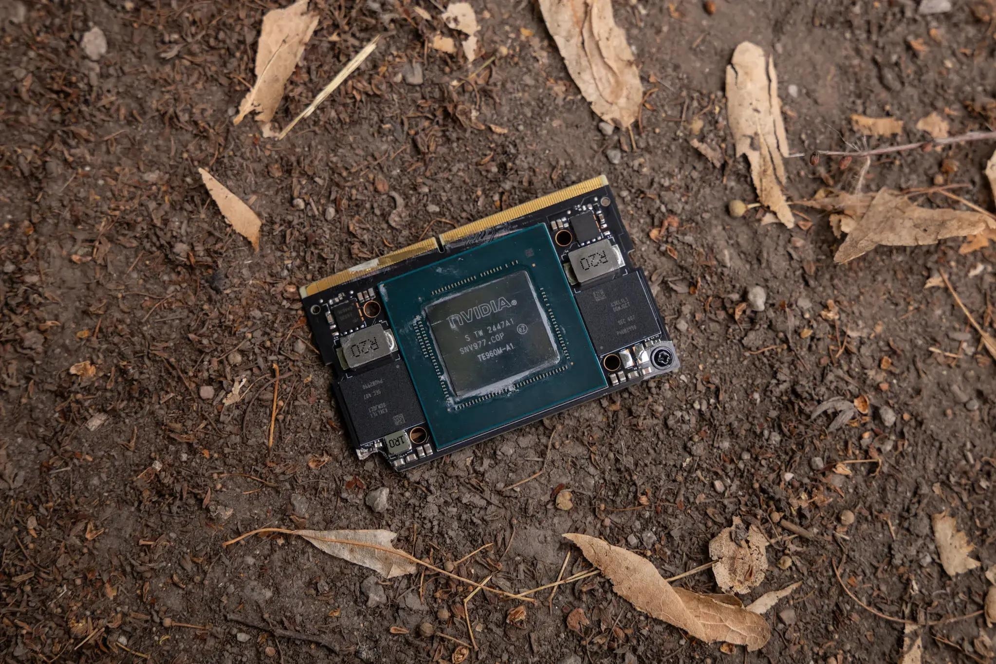 An Nvidia Jetson Orin module used in the Molniya (“Lightning”) drone. Photo: NYT