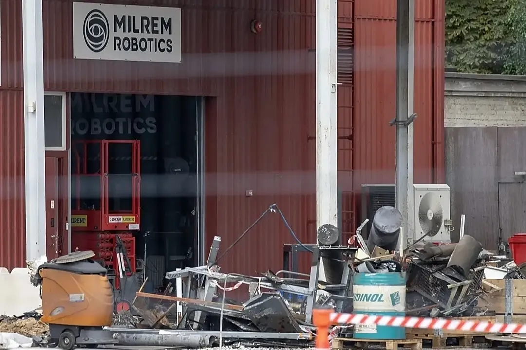 The aftermath of the arson at the Milrem Robotics facility in August. Photo: Eero Vabamägi