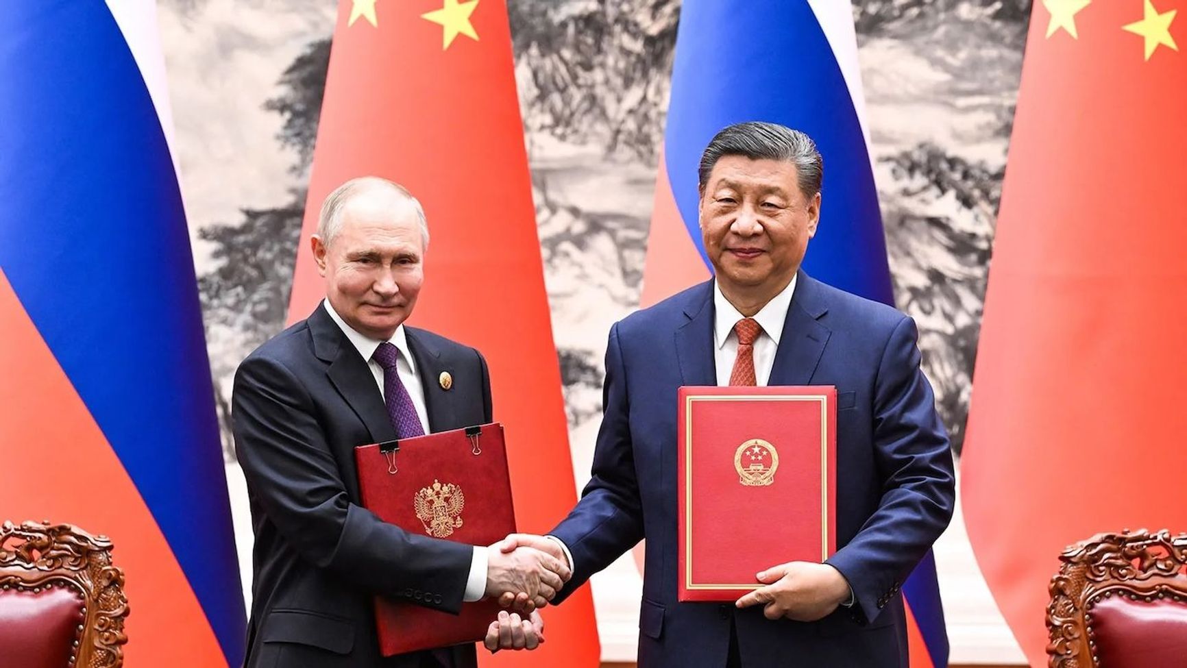 Xi Jinping and Vladimir Putin meet in Beijing in May 2024 