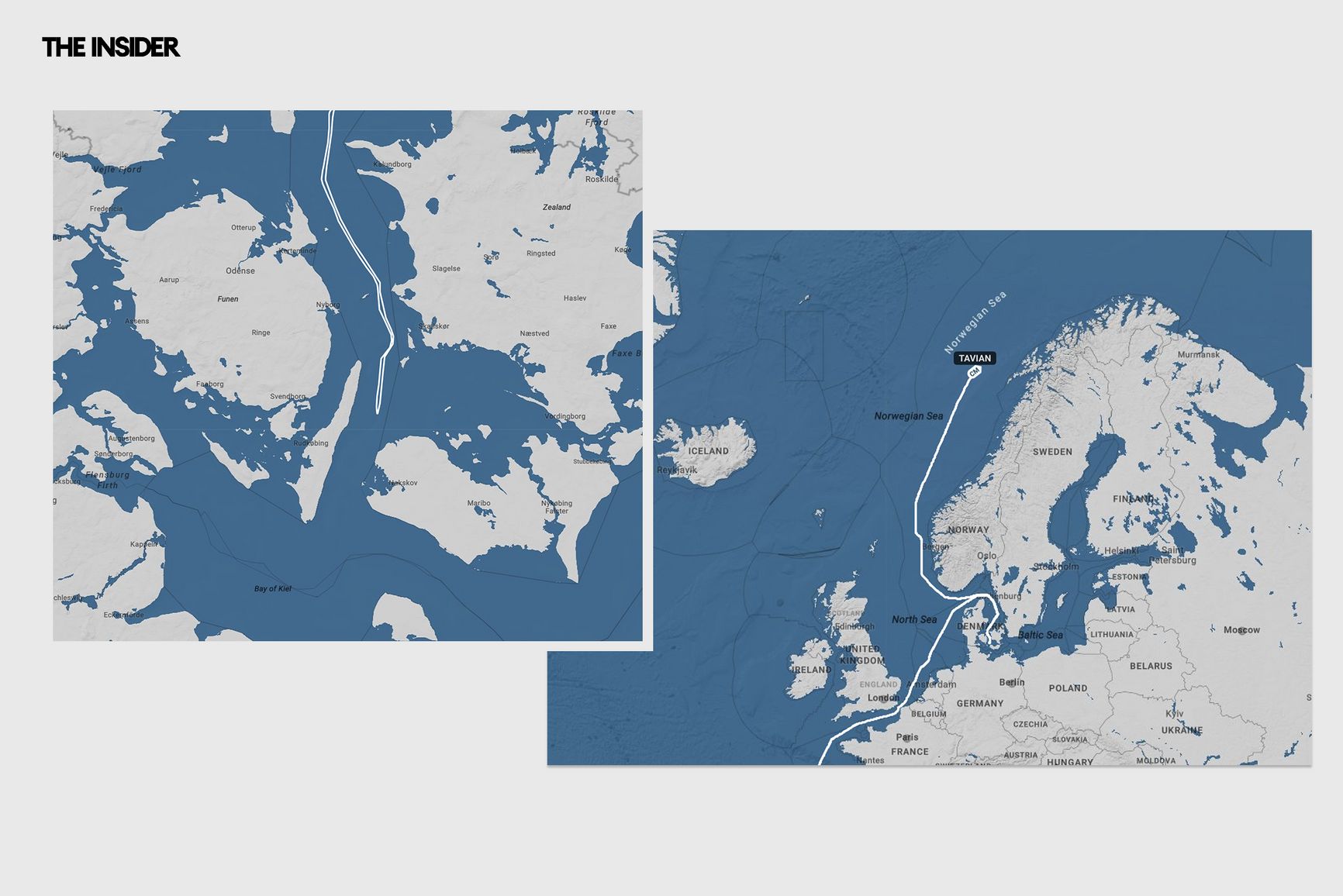 Путь «танкера-зомби» Tavian к Балтике и его разворот в датских водах 