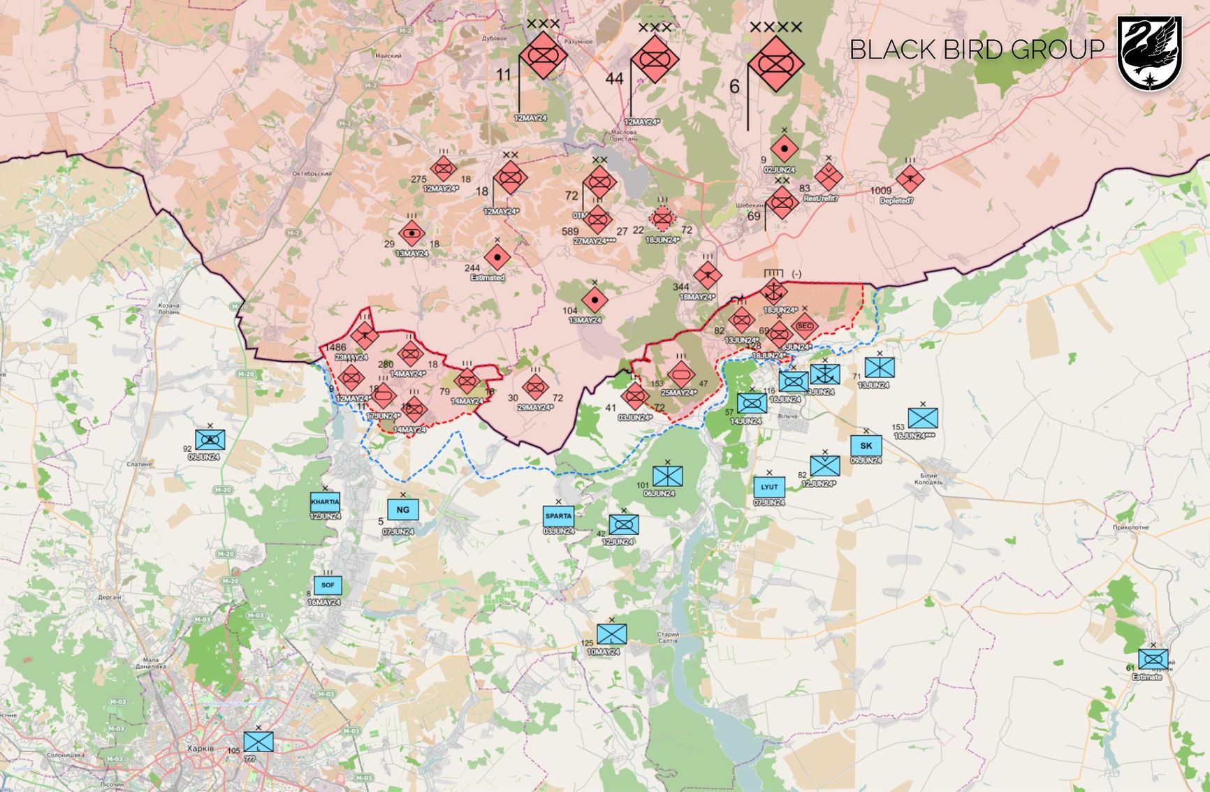 Обстановка на севере Харьковской области по версии Black Bird Group
